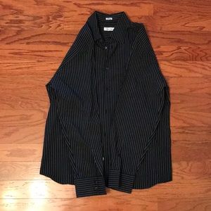 Black Stripped button down shirt.